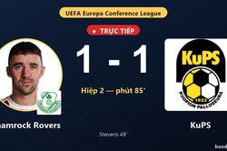 TRỰC TIẾPTrực tiếp Shamrock Rovers vs KuPS: KuPS gỡ h&ograve;a 1-1