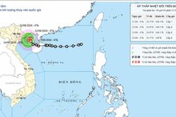 Áp thấp nhiệt đới di chuyển chậm, hướng về Bạch Long Vĩ