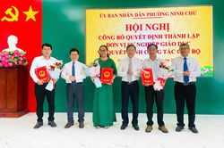 Phường Ninh Chử công bố quyết định thành lập đơn vị sự nghiệp giáo dục và công tác cán bộ