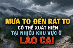 Mưa to đến rất to có thể xuất hiện tại nhiều khu vực ở Lào Cai