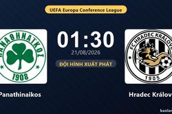 TRỰC TIẾPTrực tiếp Panathinaikos vs Hradec Králové: Trận đấu đang diễn ra