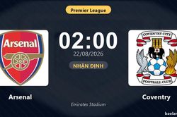 Nhận định Arsenal vs Coventry: đội hình dự kiến
