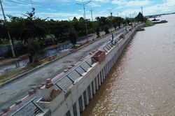 Đồng Tháp: Tăng tốc thi công các dự án kè chống sạt lở ven sông Tiền