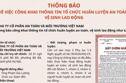 CTCP An toàn và Môi trường Việt Nam thông báo đủ điều kiện hoạt động huấn luyện ATVSLĐ