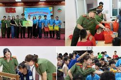 H&igrave;nh ảnh C&ocirc;ng an phường mang niềm vui đến trẻ em khuyết tật Thụy An