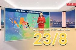 [Video] Dự báo thời tiết đêm nay và ngày mai 23/8/2026: Bão số 4 duy trì cấp 8, Bắc Bộ tiếp tục mưa lớn