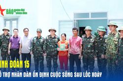 Binh đoàn 15 hỗ trợ nhân dân ổn định cuộc sống sau lốc xoáy