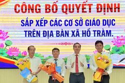 Xã Hồ Tràm (TPHCM) giảm 5 đầu mối trường học sau sắp xếp