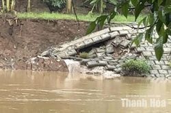Ph&aacute;t sinh 2 điểm sạt lở bờ s&ocirc;ng, k&egrave; s&ocirc;ng Bưởi