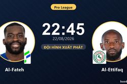 TRỰC TIẾPTrực tiếp Al-Fateh vs Al-Ettifaq: Trận đấu đang diễn ra