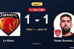 TRỰC TIẾPTrực tiếp Le Mans vs Stade Brestois 29: Hiệp 2 bắt đầu, h&ograve;a 1-1