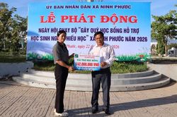 Xã Ninh Phước phát động Ngày hội chạy bộ gây quỹ học bổng