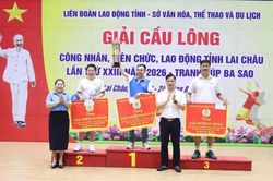 Gần 150 VĐV tranh tài tại Giải Cầu lông công nhân, viên chức, lao động Lai Châu