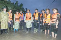 Bắc Ninh kiểm tra công tác ứng phó bão số 4 trên địa bàn xã Kép