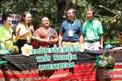 B&iacute; thư Đảng ủy x&atilde; livestream b&aacute;n sầu ri&ecirc;ng, kết nối thị trường quốc tế