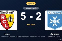 Thống k&ecirc; trận đấu Lens 5-2 Auxerre: Lens thắng đậm thuyết phục