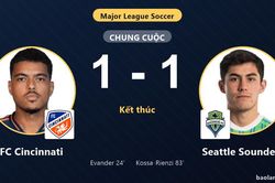 Chia điểm FC Cincinnati, Seattle Sounders giành vé vào vòng 1/16 MLS