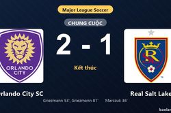 Thống kê trận đấu Orlando City SC 2-1 Real Salt Lake: Orlando City SC ngược dòng ngoạn mục
