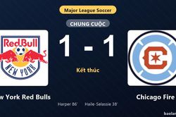 Thống kê trận đấu New York Red Bulls 1-1 Chicago Fire: Hai đội chia điểm