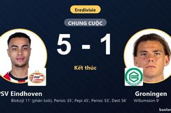 Ngược dòng vùi dập Groningen 5-1, PSV Eindhoven vươn lên áp sát nhóm đầu