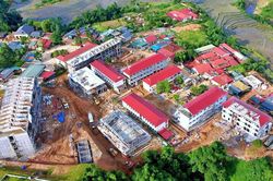Trường phổ thông nội trú hơn 123 tỉ đồng đang gấp rút hoàn thiện ở vùng biên giới xứ Thanh