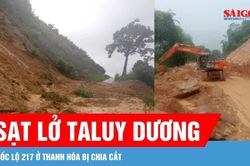 Sạt lở taluy dương, quốc lộ 217 ở Thanh Hóa bị chia cắt