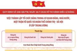 Quy định số 208-QĐ/TW: Việc thành lập tổ chức đảng trong cơ quan Đảng, Nhà nước, Mặt trận Tổ quốc và đoàn thể chính trị - xã hội ở cấp trung ương