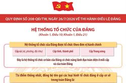 Quy định số 208-QĐ/TW: Hệ thống tổ chức của Đảng