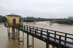 Nước lũ trên sông Bưởi sắp lên mức báo động II