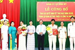 Bình Mỹ thành lập, nâng cấp tổ chức Đảng tại 10 trường học và Công an xã