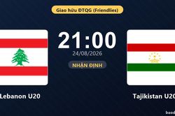 Nhận định Lebanon U20 vs Tajikistan U20 - Giao hữu ĐTQG (Friendlies)