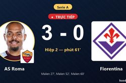 TRỰC TIẾPTrực tiếp AS Roma vs Fiorentina: AS Roma nới rộng c&aacute;ch biệt 3-0
