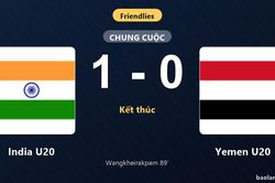 Thống kê trận đấu India U20 1-0 Yemen U20: G. Wangkheirakpam tỏa sáng, India U20 giành trọn 3 điểm