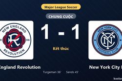 Thống kê trận đấu New England Revolution 1-1 New York City FC: Hai đội chia điểm
