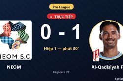 TRỰC TIẾPTrực tiếp NEOM vs Al-Qadisiyah FC: Al-Qadisiyah FC mở tỷ số