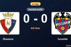 Bất ph&acirc;n thắng bại trước Levante, Osasuna chia điểm nhạt nh&ograve;a tại El Sadar
