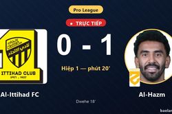 TRỰC TIẾPTrực tiếp Al-Ittihad FC vs Al-Hazm: Al-Hazm mở tỷ số