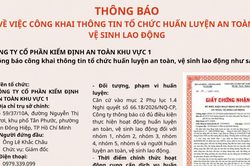 Công ty Cổ phần Kiểm định an toàn Khu vực 1 thông báo đủ điều kiện huấn luyện ATVSLĐ