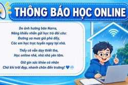 Nhiều trường chuyển học trực tuyến do ảnh hưởng bão số 4