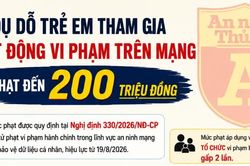Dụ dỗ trẻ em vi phạm trên mạng xã hội có thể bị phạt đến 200 triệu đồng