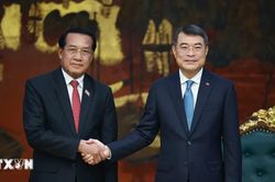 Thủ tướng L&ecirc; Minh Hưng tiếp Đo&agrave;n đại biểu cấp cao Thanh tra Nh&agrave; nước L&agrave;o