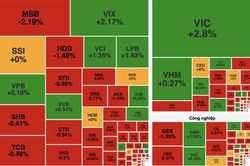 VN-Index giằng co, giữ sắc xanh nhờ lực đỡ từ VIC