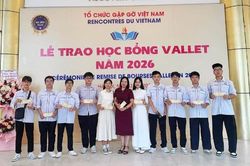 19 học sinh Bắc Ninh được trao học bổng Vallet 2026
