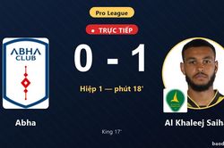 TRỰC TIẾPTrực tiếp Abha vs Al Khaleej Saihat: Al Khaleej Saihat mở tỷ số