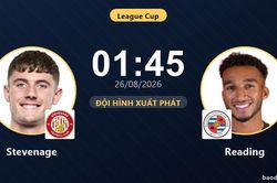 TRỰC TIẾPTrực tiếp Stevenage vs Reading: Đội h&igrave;nh xuất ph&aacute;t