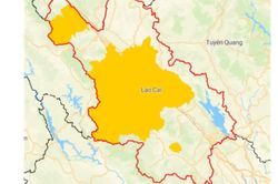 Lào Cai cảnh báo lũ quét, sạt lở đất, sụt lún đất tại 40 xã trong 6 giờ tới