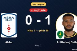 TRỰC TIẾPTrực tiếp Abha vs Al Khaleej Saihat: Al Khaleej Saihat mở tỷ số
