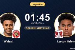 TRỰC TIẾPTrực tiếp Walsall vs Leyton Orient: Leyton Orient chiếm ưu thế kiểm so&aacute;t b&oacute;ng, chưa c&oacute; b&agrave;n thắng