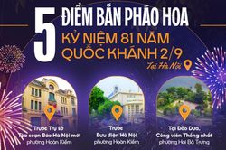 5 địa điểm xem pháo hoa dịp lễ 2/9 tại Hà Nội