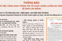 CTCP Đào tạo - Kiểm định - Đo kiểm Môi trường thông báo đủ điều kiện huấn luyện ATVSLĐ